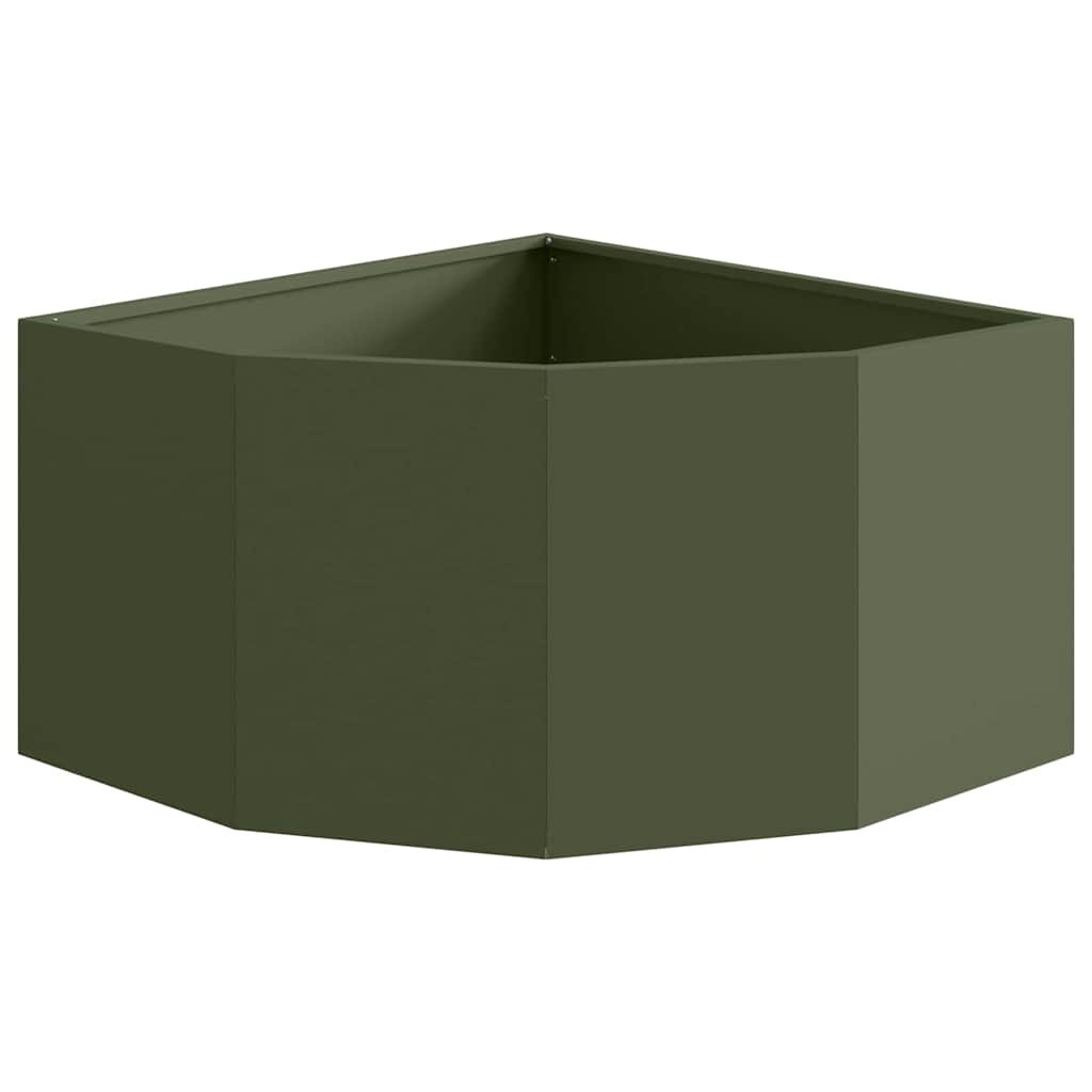 Vaso d'angolo Oliver verde 60 x 60 x 35 cm Acciaio