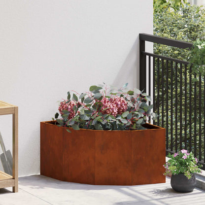Vaso d'angolo Ruggine 60 x 60 x 35 cm acciaio corten