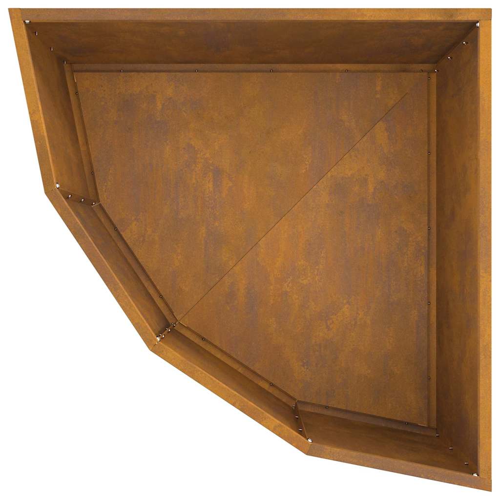 Vaso d'angolo Ruggine 60 x 60 x 35 cm acciaio corten