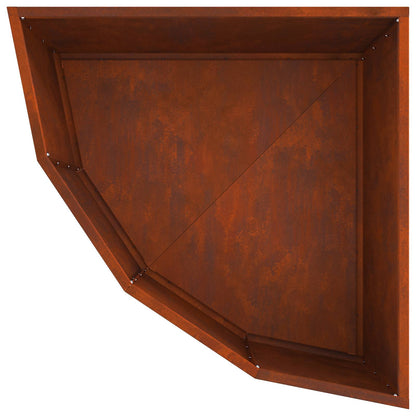 Vaso d'angolo Ruggine 60 x 60 x 35 cm acciaio corten