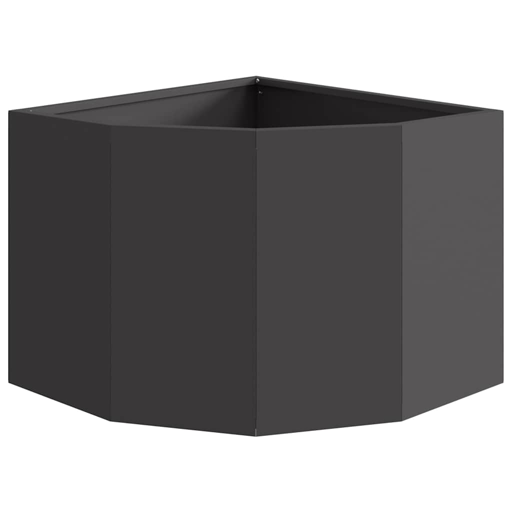 Vaso d'angolo Nero 45 x 45 x 35 cm Acciaio