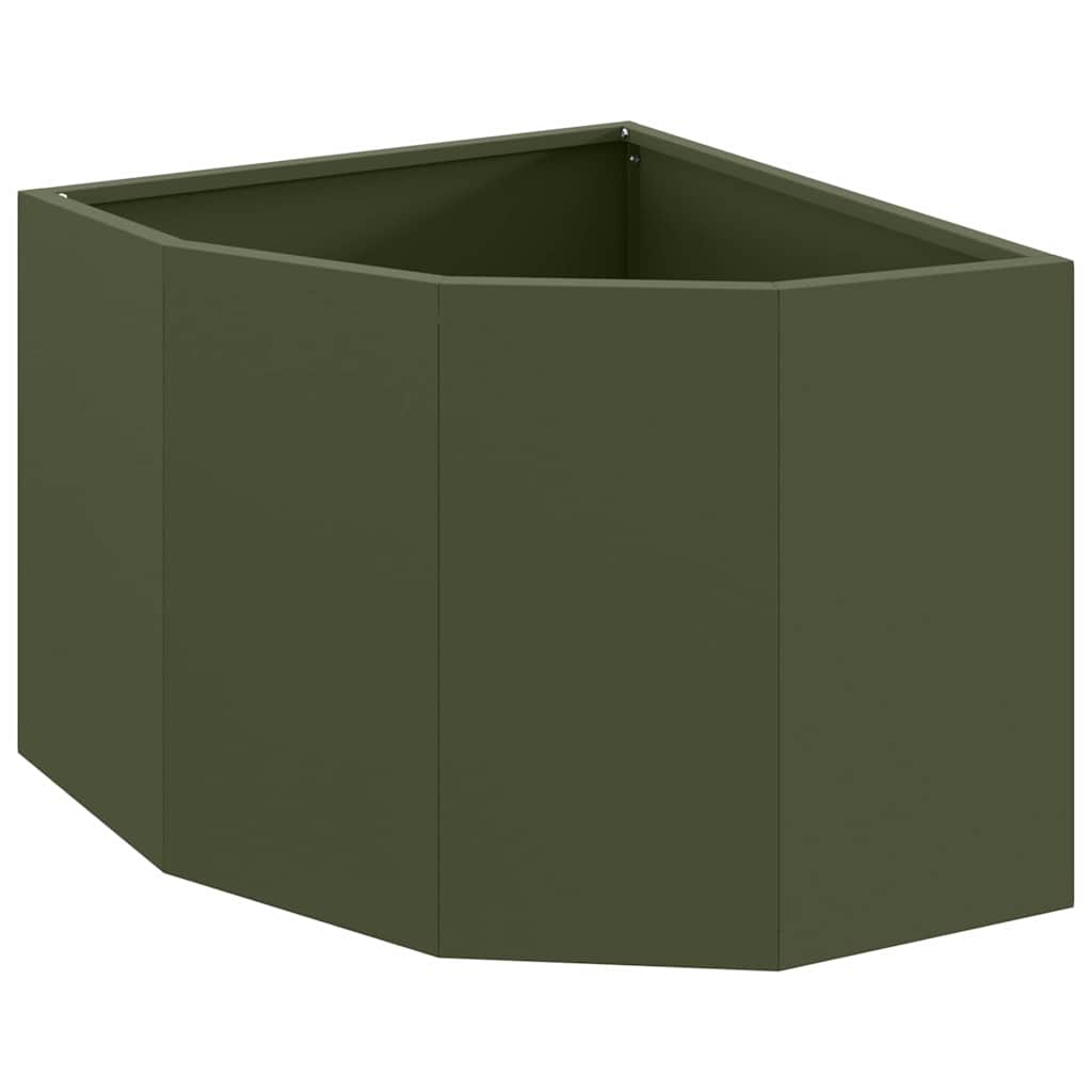 Vaso d'angolo Oliver verde 45 x 45 x 35 cm Acciaio