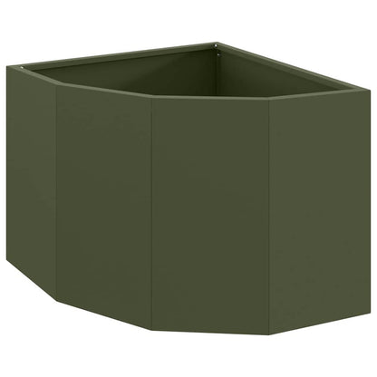 Vaso d'angolo Oliver verde 45 x 45 x 35 cm Acciaio