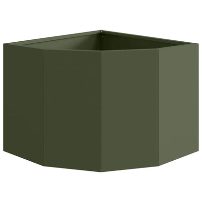 Vaso d'angolo Oliver verde 45 x 45 x 35 cm Acciaio