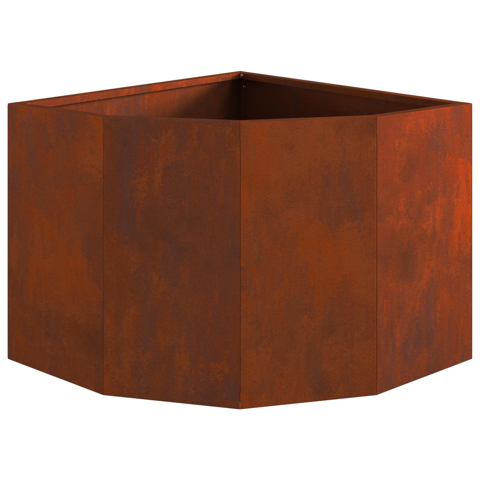 Vaso d'angolo Ruggine 45 x 45 x 35 cm acciaio corten | homemem39