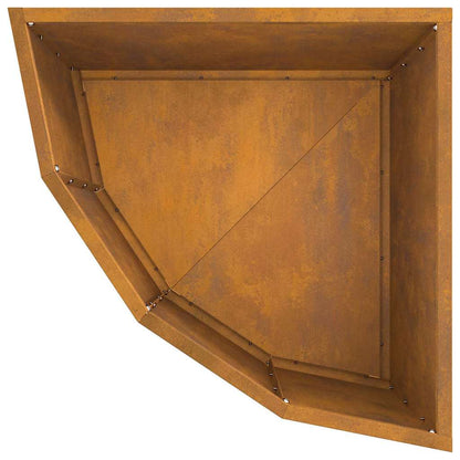Vaso d'angolo Ruggine 45 x 45 x 35 cm acciaio corten