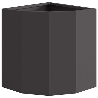 Vaso d'angolo Nero 30 x 30 x 35 cm Acciaio
