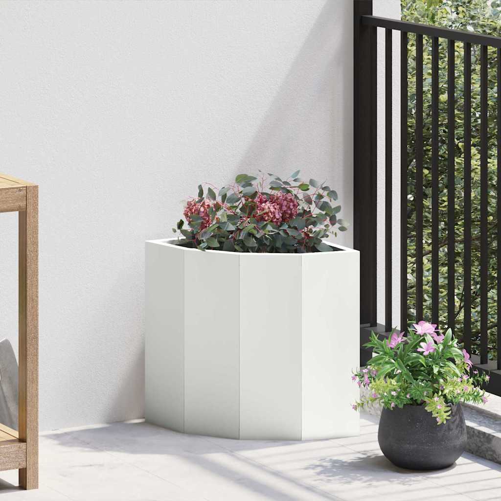 Vaso d'angolo Bianco 30 x 30 x 35 cm Acciaio