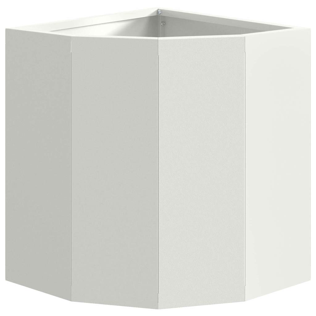 Vaso d'angolo Bianco 30 x 30 x 35 cm Acciaio