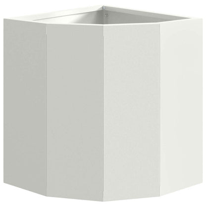Vaso d'angolo Bianco 30 x 30 x 35 cm Acciaio