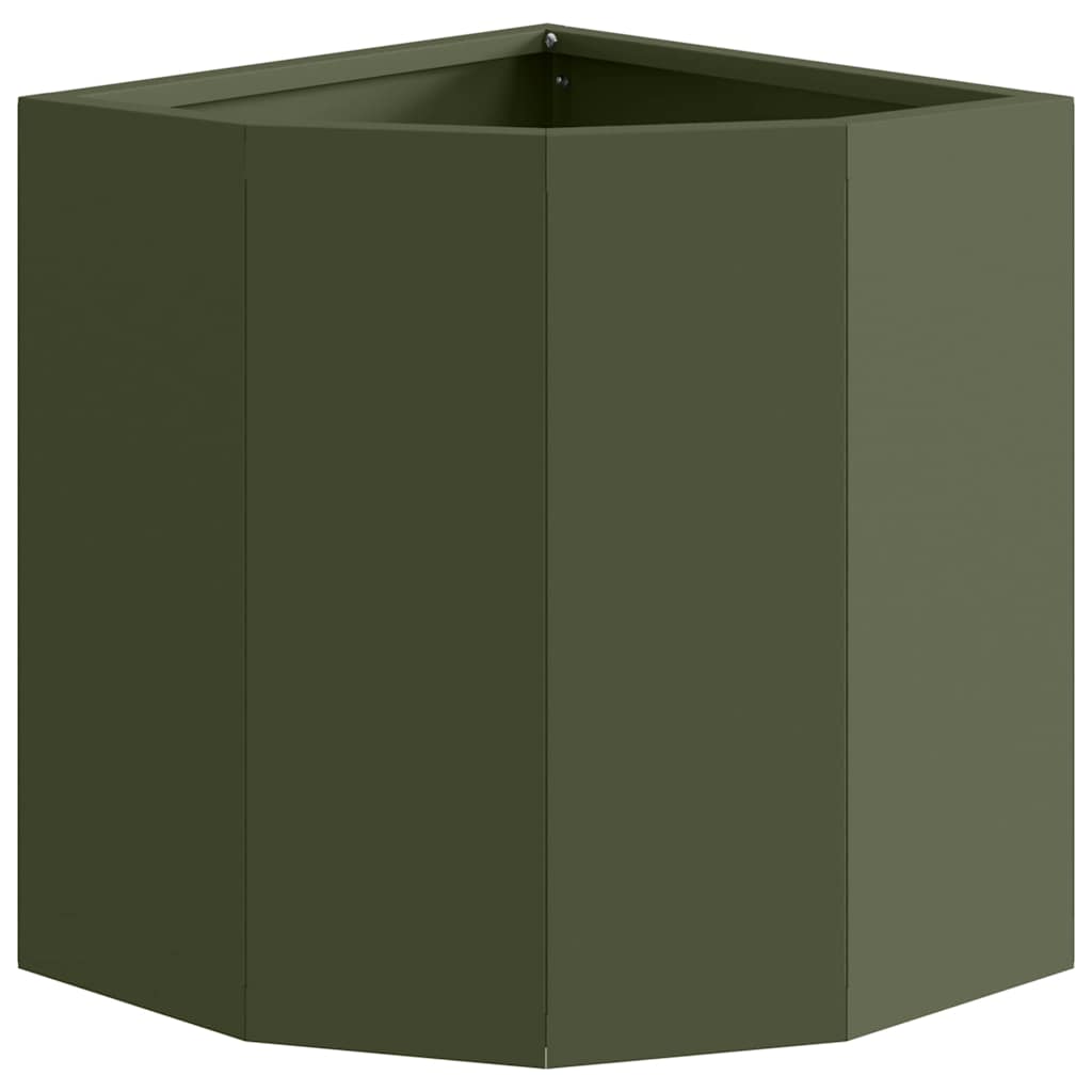 Vaso d'angolo Oliver verde 30 x 30 x 35 cm Acciaio