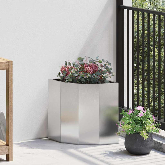 Vaso d'angolo Argento 30 x 30 x 35 cm Acciaio inossidabile