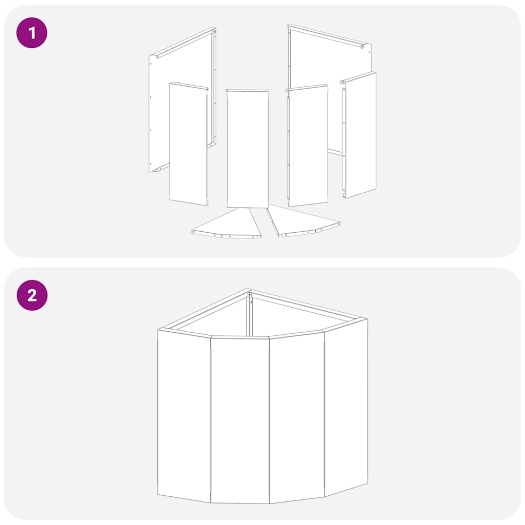 Vaso d'angolo Argento 30 x 30 x 35 cm Acciaio zincato