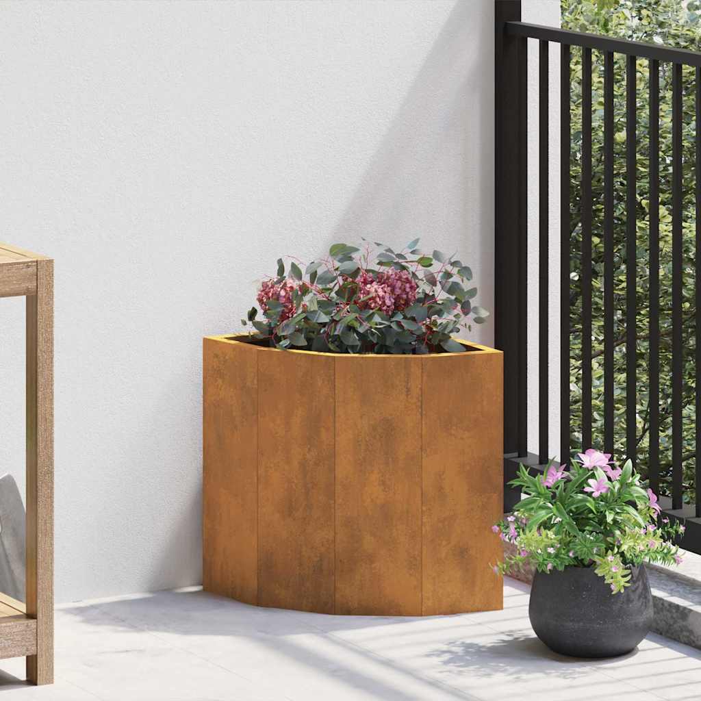 Vaso d'angolo Ruggine 30 x 30 x 35 cm acciaio corten