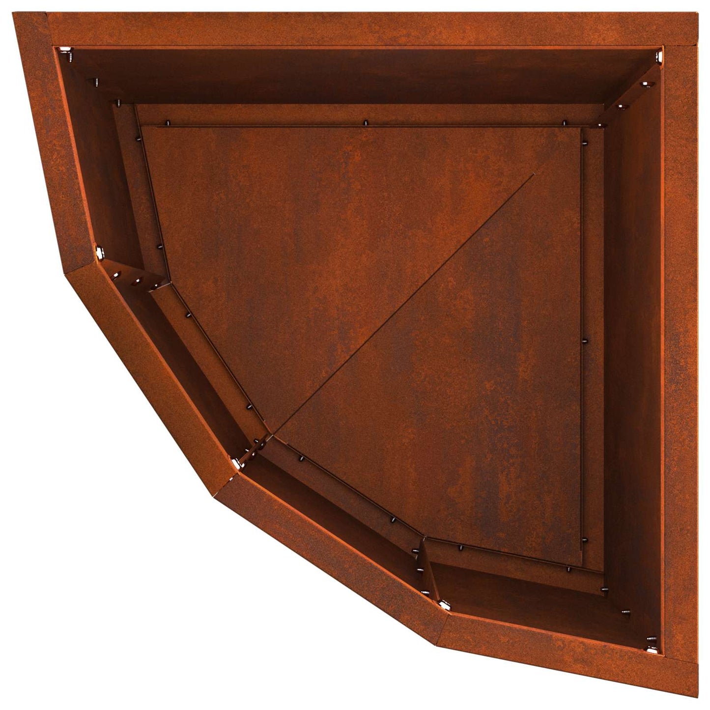 Vaso d'angolo Ruggine 30 x 30 x 35 cm acciaio corten | homemem39
