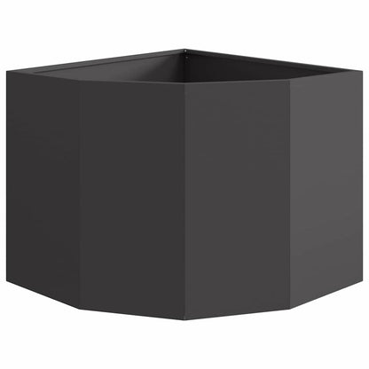 Vaso d'angolo Nero 60 x 60 x 50 cm Acciaio