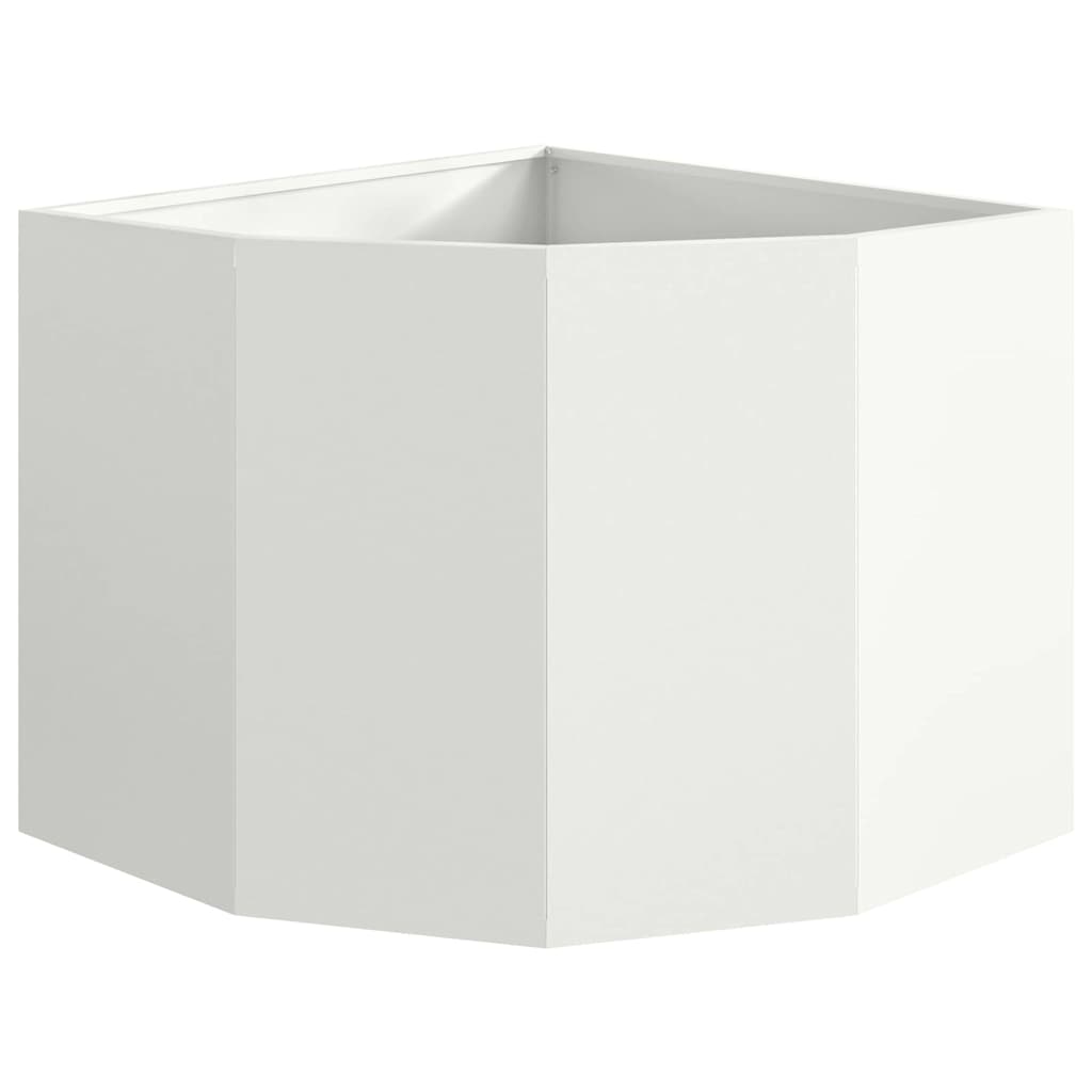 Vaso d'angolo Bianco 60 x 60 x 50 cm Acciaio
