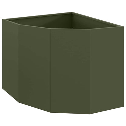 Vaso d'angolo Oliver verde 60 x 60 x 50 cm Acciaio