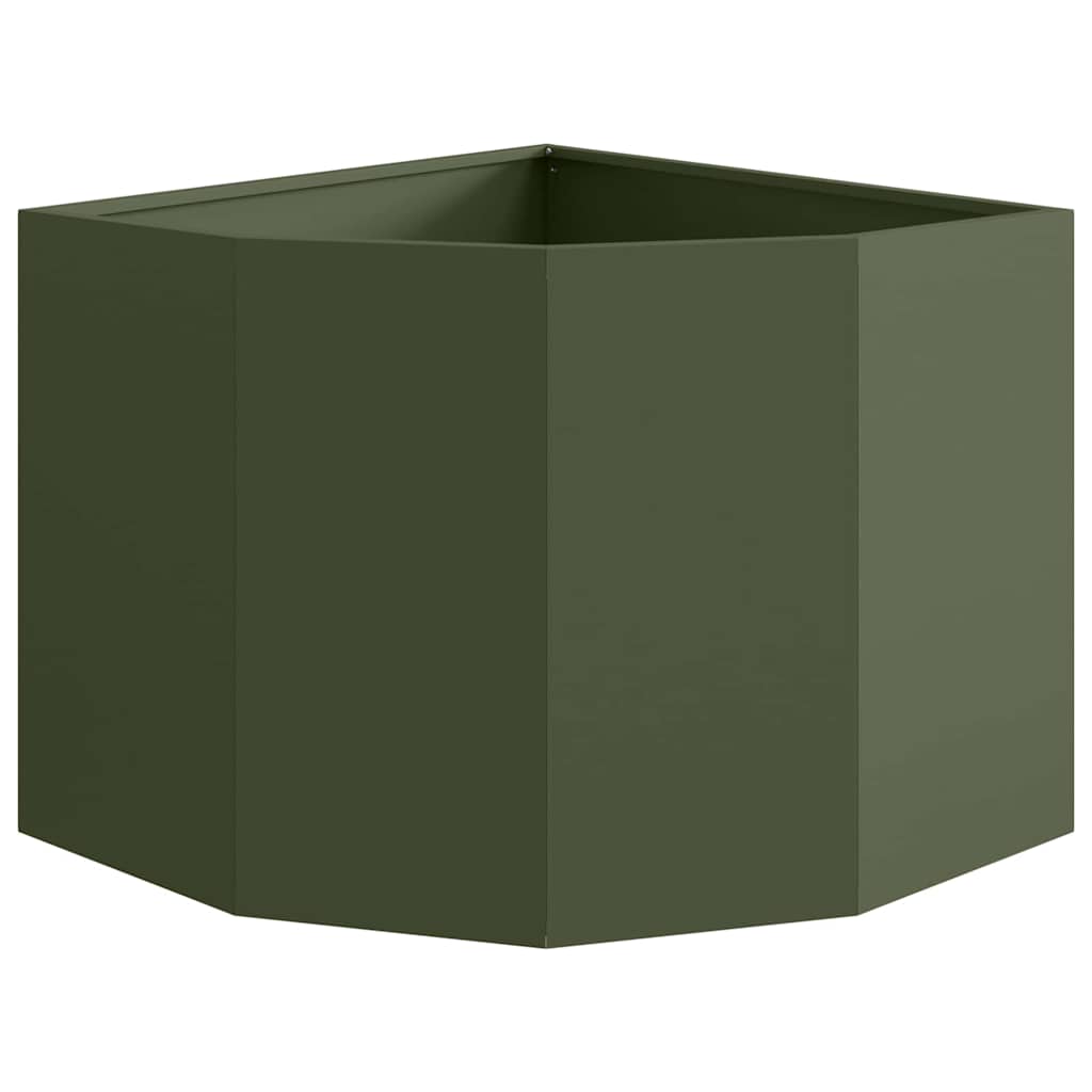 Vaso d'angolo Oliver verde 60 x 60 x 50 cm Acciaio