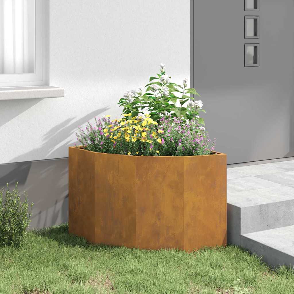 Vaso d'angolo Ruggine 60 x 60 x 50 cm acciaio corten