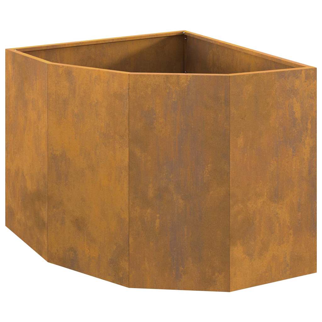 Vaso d'angolo Ruggine 60 x 60 x 50 cm acciaio corten