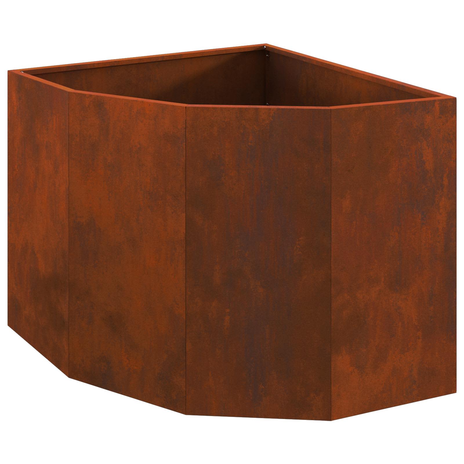 Vaso d'angolo Ruggine 60 x 60 x 50 cm acciaio corten | homemem39