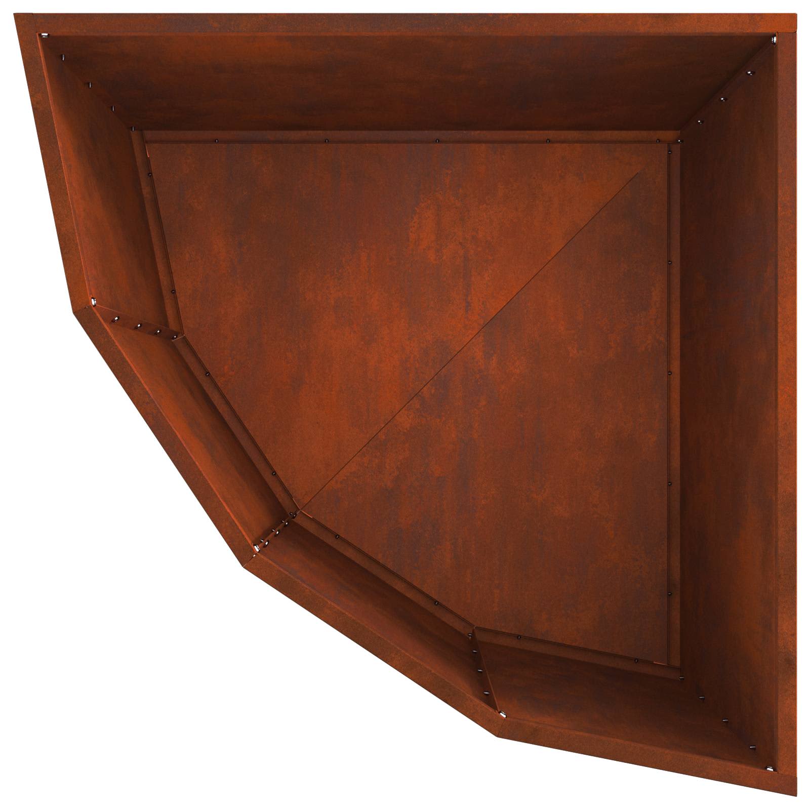 Vaso d'angolo Ruggine 60 x 60 x 50 cm acciaio corten | homemem39