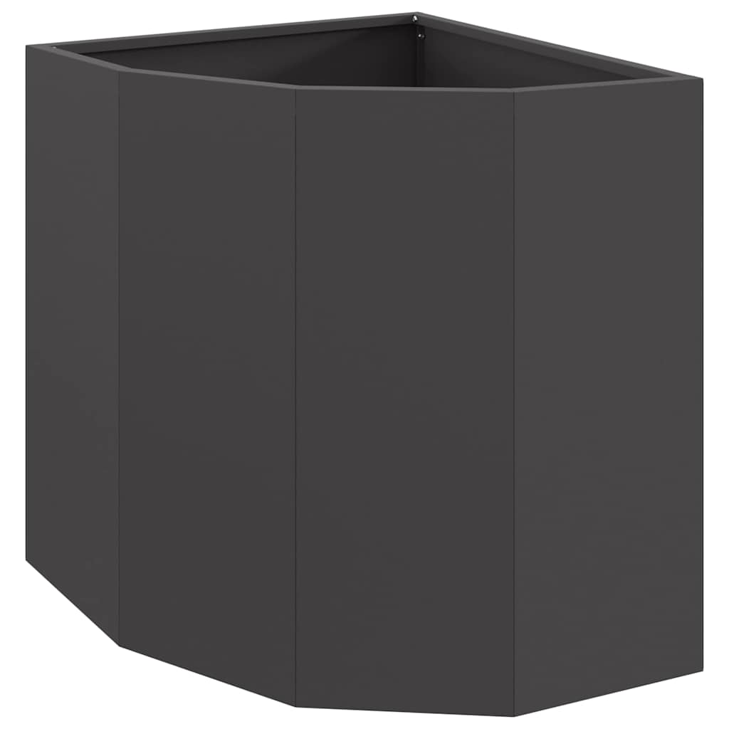 Vaso d'angolo Nero 45 x 45 x 50 cm Acciaio