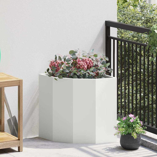 Vaso d'angolo Bianco 45 x 45 x 50 cm Acciaio