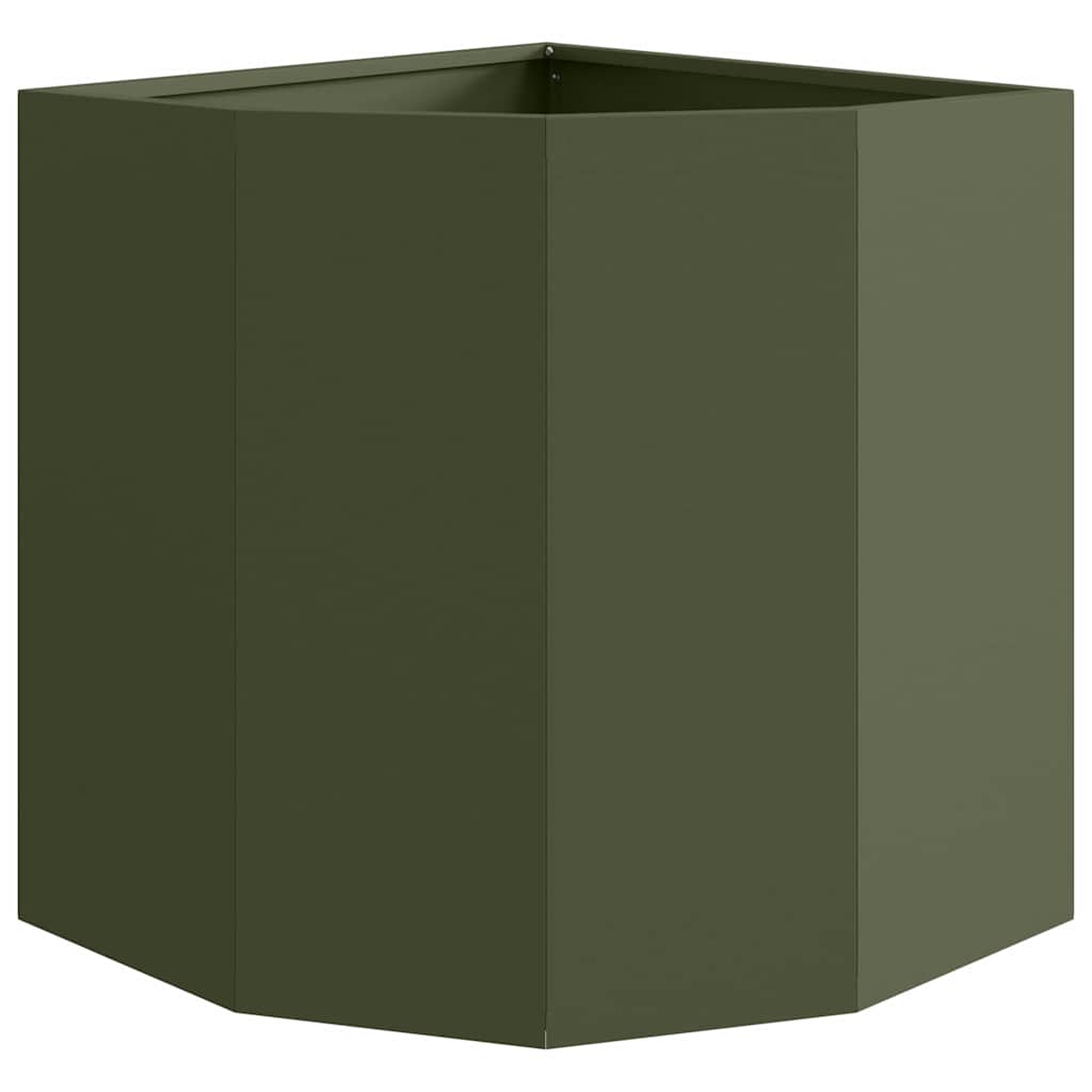 Vaso d'angolo Oliver verde 45 x 45 x 50 cm Acciaio