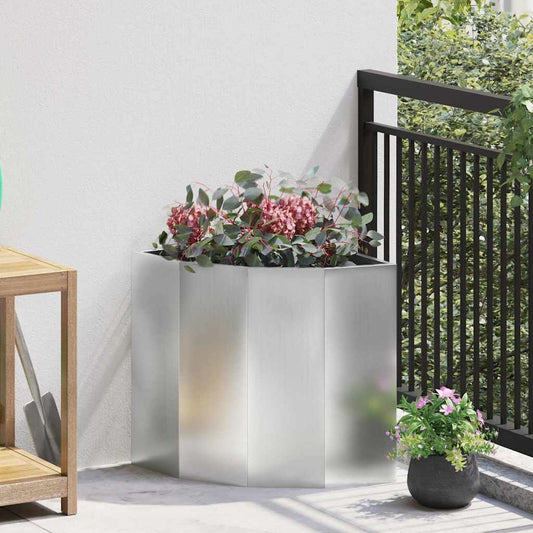 Vaso d'angolo Argento 45 x 45 x 50 cm Acciaio zincato