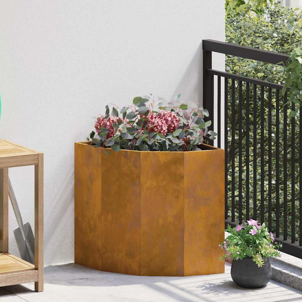 Vaso d'angolo Ruggine 45 x 45 x 50 cm acciaio corten