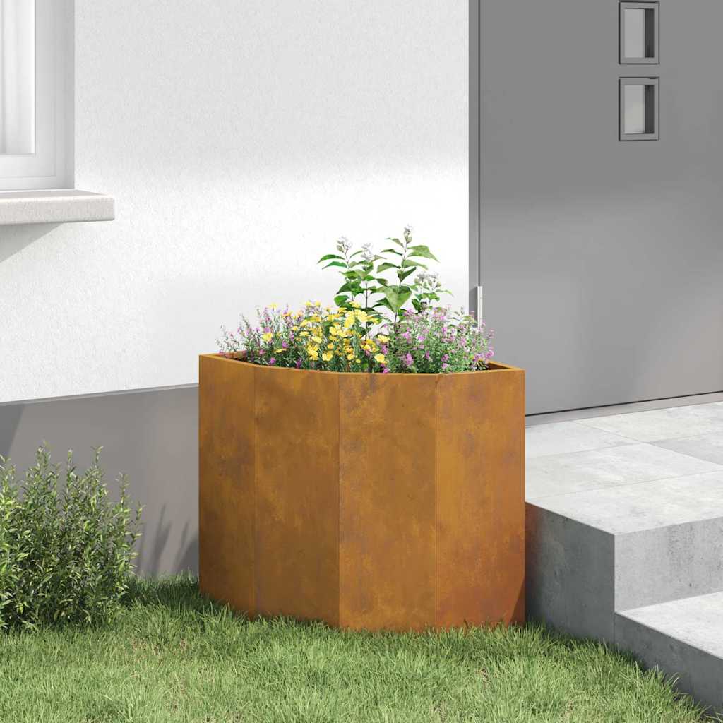 Vaso d'angolo Ruggine 45 x 45 x 50 cm acciaio corten