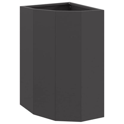 Vaso d'angolo Nero 30 x 30 x 50 cm Acciaio