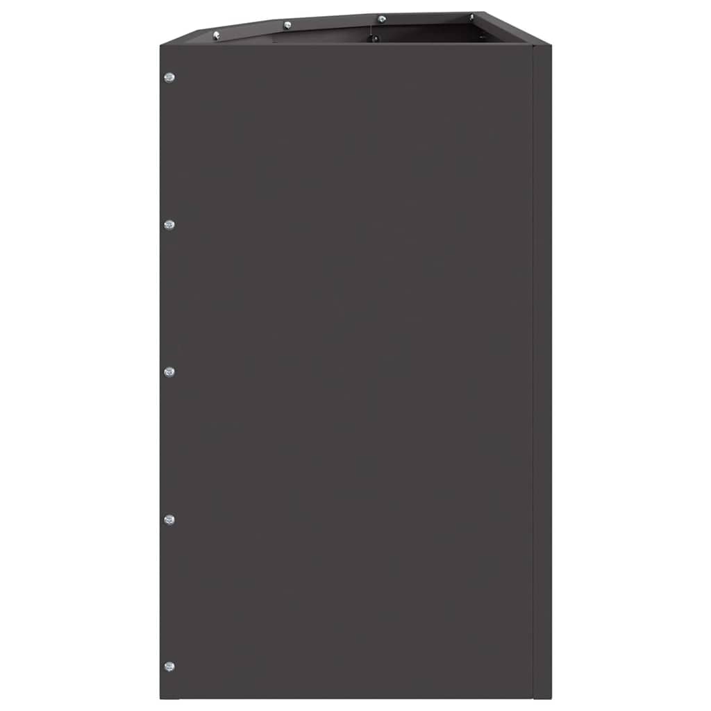 Vaso d'angolo Nero 30 x 30 x 50 cm Acciaio