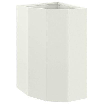Vaso d'angolo Bianco 30 x 30 x 50 cm Acciaio