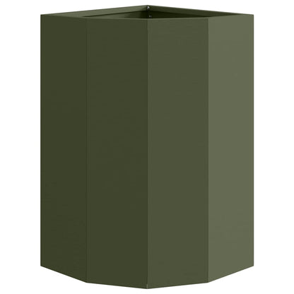 Vaso d'angolo Oliver verde 30 x 30 x 50 cm Acciaio