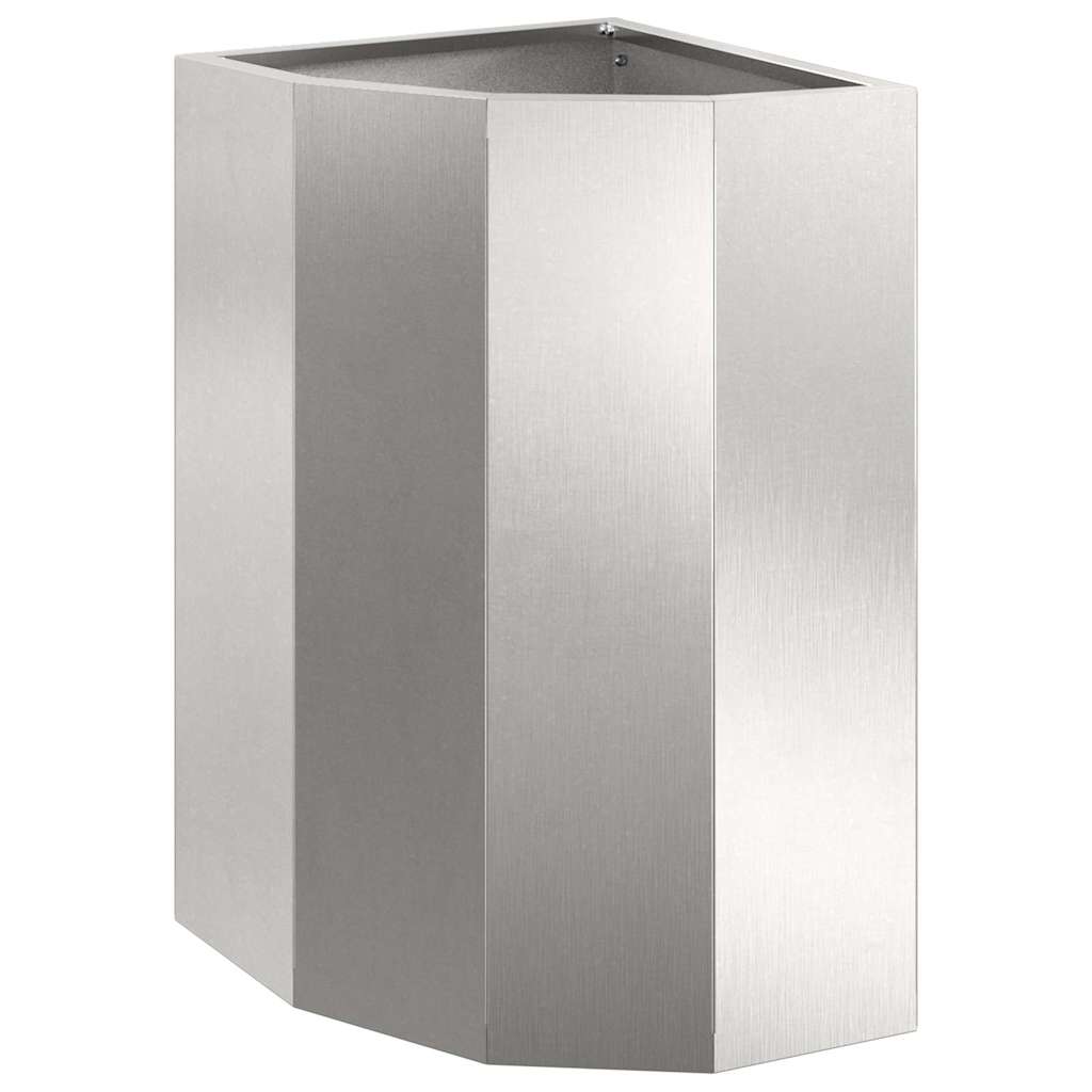 Vaso d'angolo Argento 30 x 30 x 50 cm Acciaio inossidabile