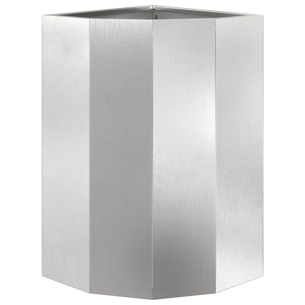 Vaso d'angolo Argento 30 x 30 x 50 cm Acciaio inossidabile