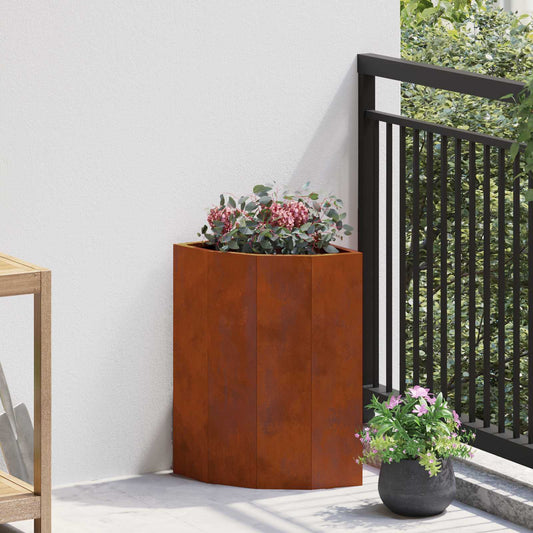 Vaso d'angolo Ruggine 30 x 30 x 50 cm acciaio corten | homemem39