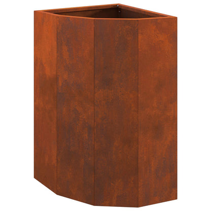 Vaso d'angolo Ruggine 30 x 30 x 50 cm acciaio corten | homemem39