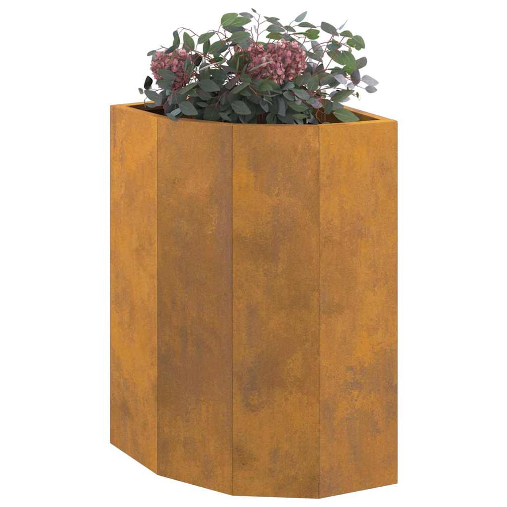 Vaso d'angolo Ruggine 30 x 30 x 50 cm acciaio corten