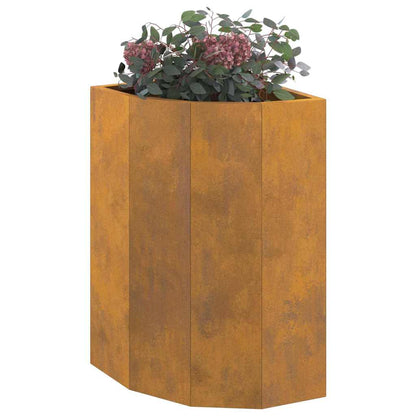 Vaso d'angolo Ruggine 30 x 30 x 50 cm acciaio corten