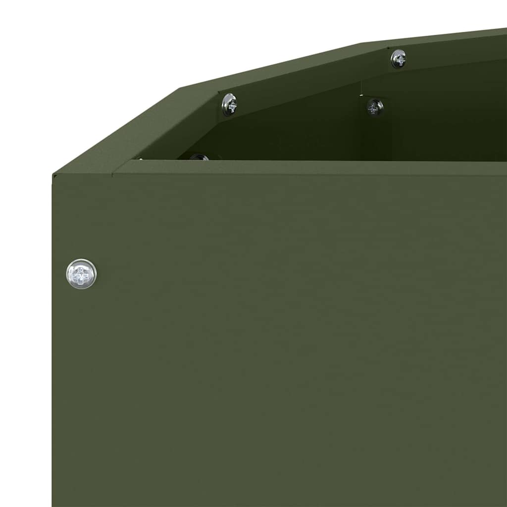 Fioriera Verde oliva 60 x 30 x 35 cm Acciaio