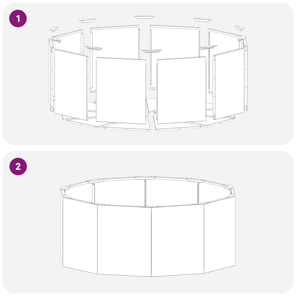 Fioriera Antracite 90 x 90 x 35 cm Acciaio
