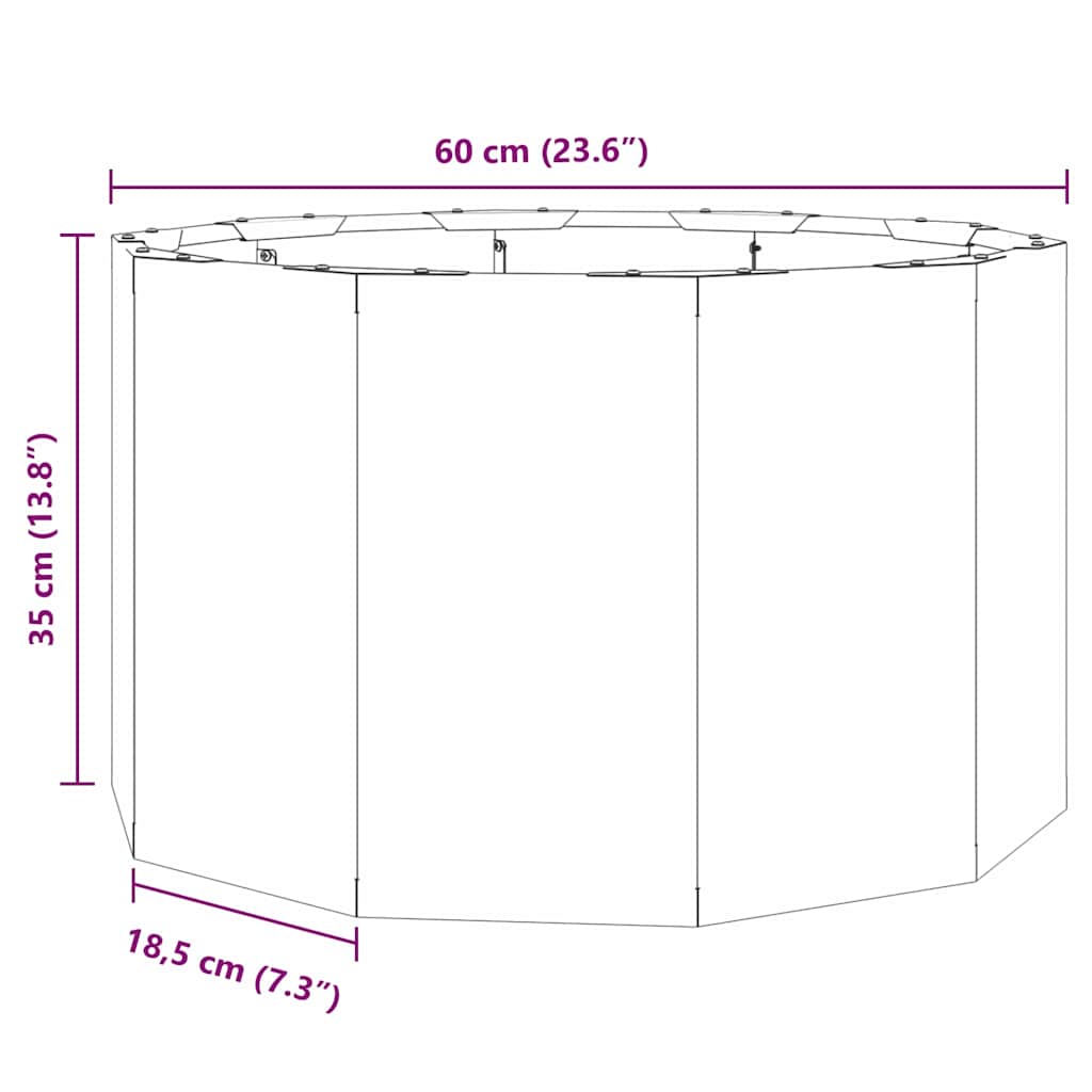 Fioriera Nero 60 x 60 x 35 cm Acciaio | homemem39