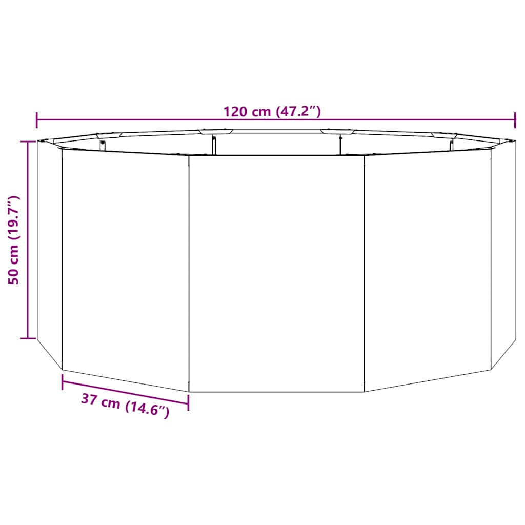 Fioriera Argento 120 x 120 x 50 cm Acciaio zincato | homemem39