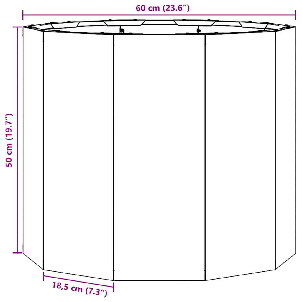 Fioriera Argento 60 x 60 x 50 cm Acciaio zincato