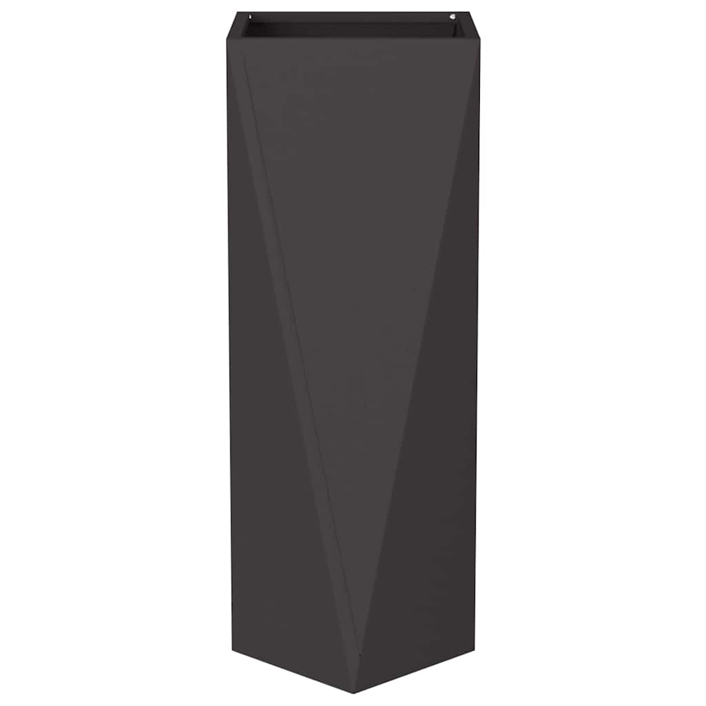 Fioriera 2 pcs Nero 30 x 30 x 75 cm Acciaio