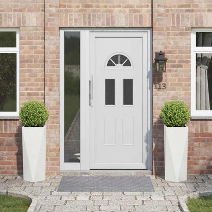 Fioriera 2 pcs Bianco 30 x 30 x 75 cm Acciaio